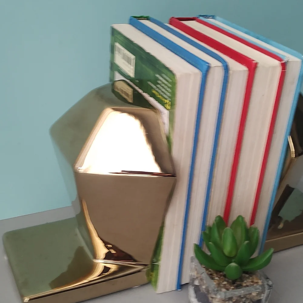 Gold Geometric Bookends
